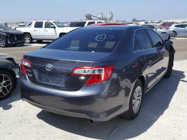 4T4BF1FK9DR318043 - 2013 TOYOTA CAMRY L GRAY photo 4