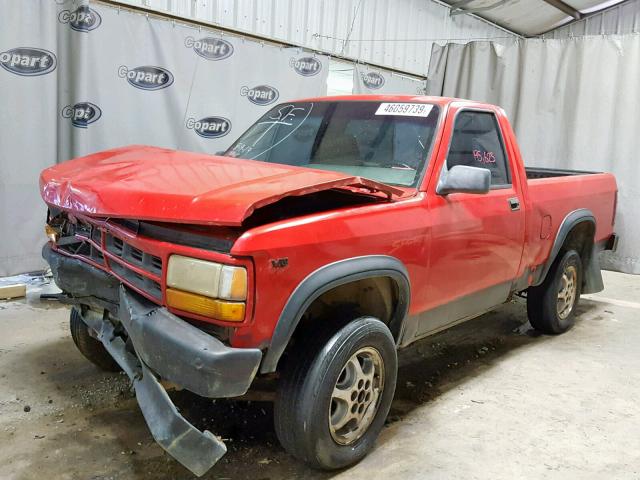 1B7GG26X0TW709720 - 1996 DODGE DAKOTA RED photo 2