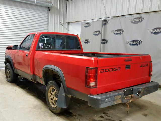 1B7GG26X0TW709720 - 1996 DODGE DAKOTA RED photo 3