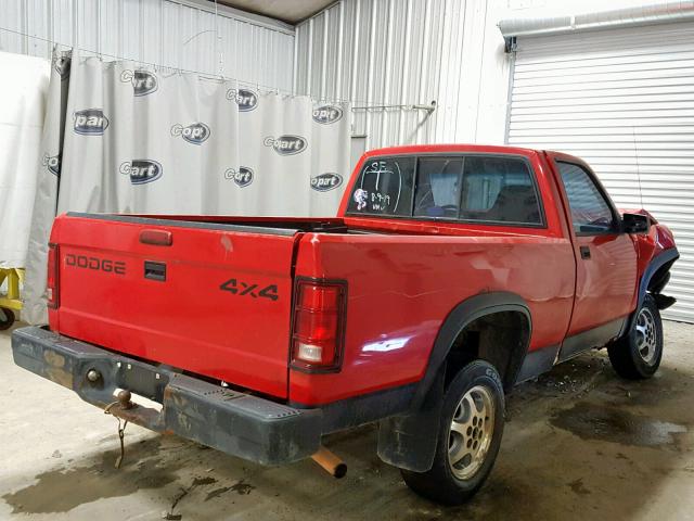 1B7GG26X0TW709720 - 1996 DODGE DAKOTA RED photo 4