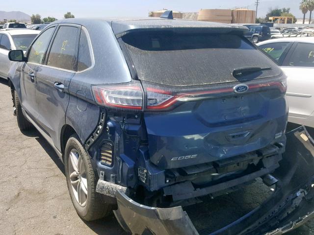 2FMPK3J96JBC32234 - 2018 FORD EDGE SEL BLUE photo 3