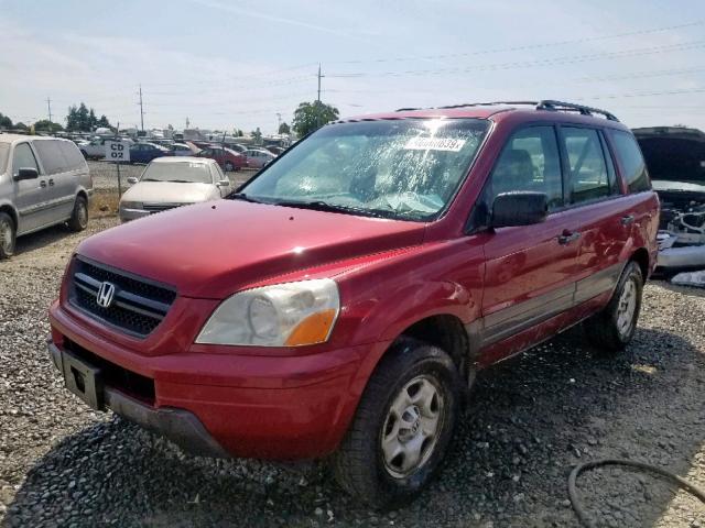 2HKYF18153H527785 - 2003 HONDA PILOT LX RED photo 2