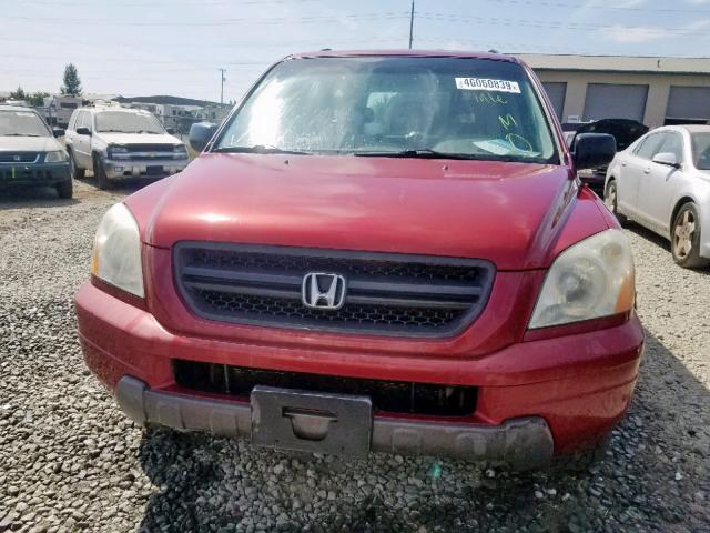 2HKYF18153H527785 - 2003 HONDA PILOT LX RED photo 9