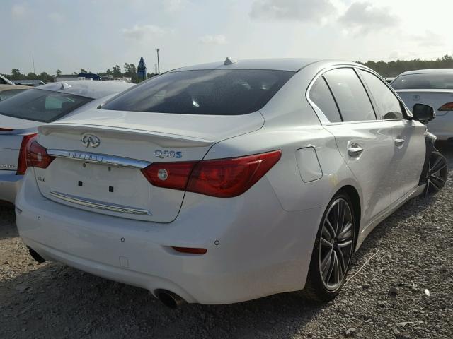 JN1AV7AR5EM700594 - 2014 INFINITI Q50 HYBRID WHITE photo 4