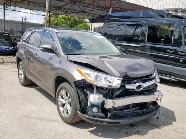 5TDKKRFH3FS066729 - 2015 TOYOTA HIGHLANDER GRAY photo 1