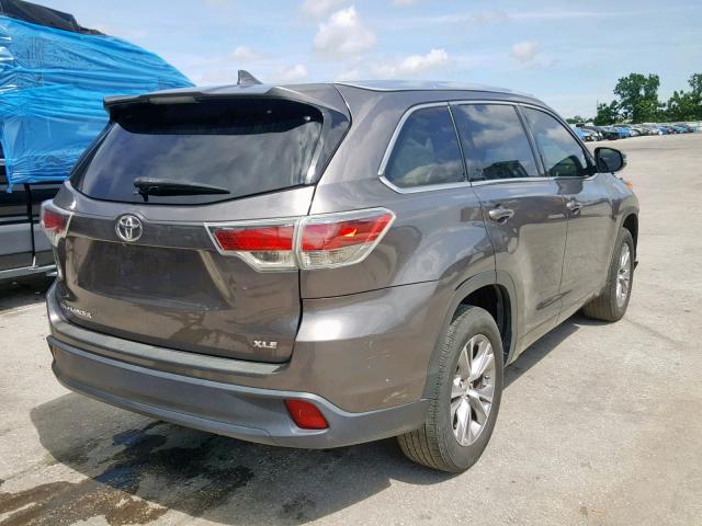 5TDKKRFH3FS066729 - 2015 TOYOTA HIGHLANDER GRAY photo 4