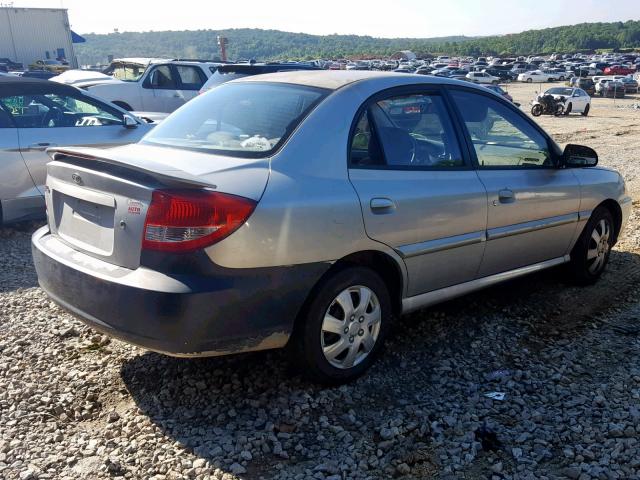 KNADC125546304206 - 2004 KIA RIO SILVER photo 4