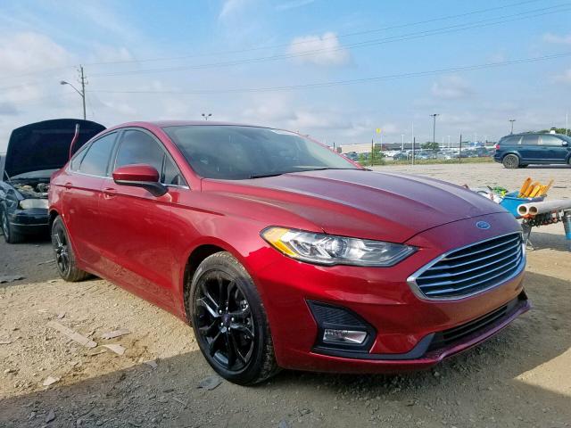 3FA6P0HD3KR166177 - 2019 FORD FUSION SE RED photo 1