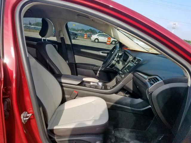 3FA6P0HD3KR166177 - 2019 FORD FUSION SE RED photo 5