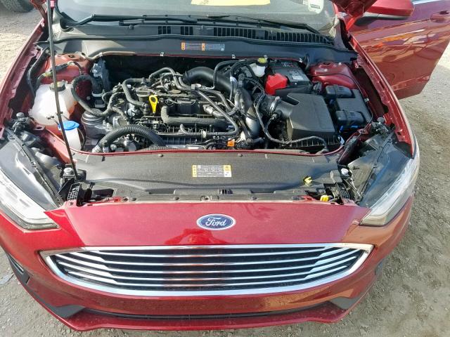 3FA6P0HD3KR166177 - 2019 FORD FUSION SE RED photo 7