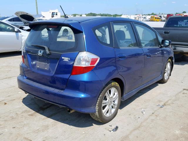 JHMGE88439S016621 - 2009 HONDA FIT SPORT BLUE photo 4