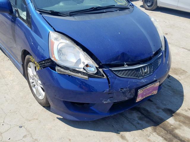 JHMGE88439S016621 - 2009 HONDA FIT SPORT BLUE photo 9