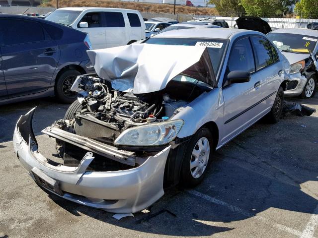 1HGES16314L004393 - 2004 HONDA CIVIC DX V SILVER photo 2