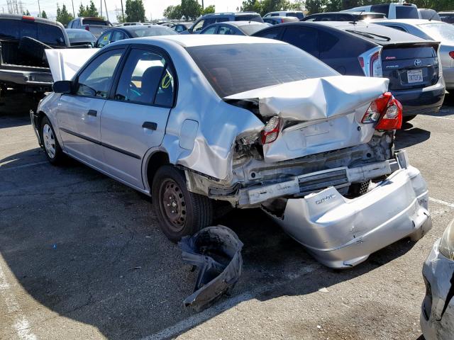 1HGES16314L004393 - 2004 HONDA CIVIC DX V SILVER photo 3