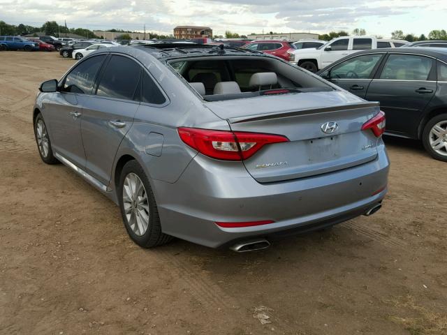 5NPE34AF2FH106517 - 2015 HYUNDAI SONATA SPO GRAY photo 3