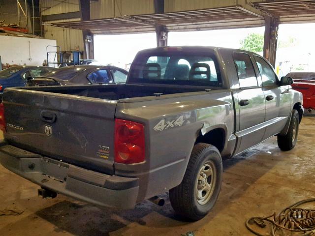 1D7HW28P37S149196 - 2007 DODGE DAKOTA QUA GRAY photo 4