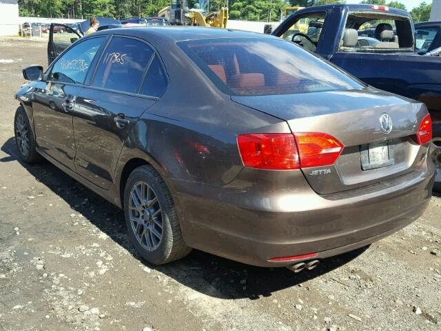 3VW1K7AJ4BM024054 - 2011 VOLKSWAGEN JETTA BASE Շագանակագույն լուսանկար 3