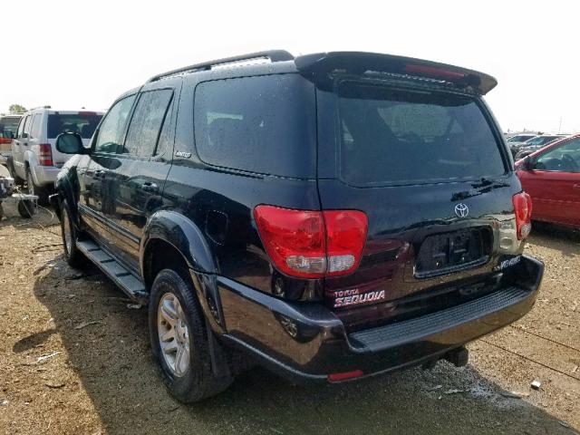 5TDBT48A66S275124 - 2006 TOYOTA SEQUOIA LI BLACK photo 3