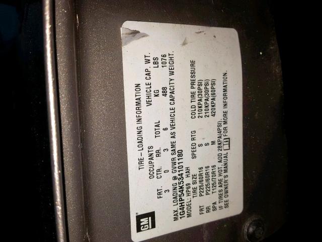 1G4HP54K534101180 - 2003 BUICK LESABRE CU GOLD photo 10