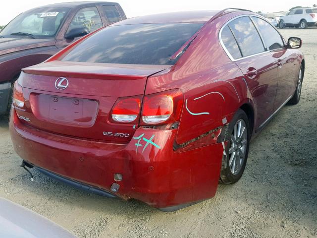 JTHBH96S065017454 - 2006 LEXUS GS 300 RED photo 4