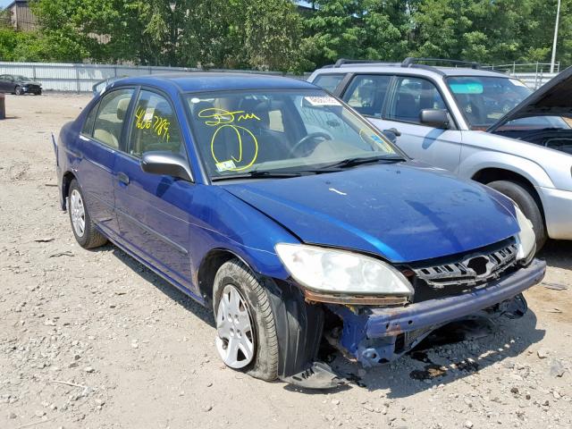 2HGES163X4H592565 - 2004 HONDA CIVIC DX V BLUE photo 1