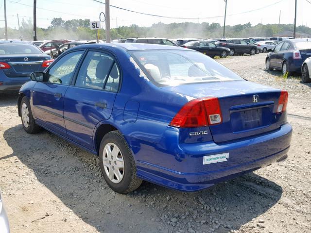 2HGES163X4H592565 - 2004 HONDA CIVIC DX V BLUE photo 3