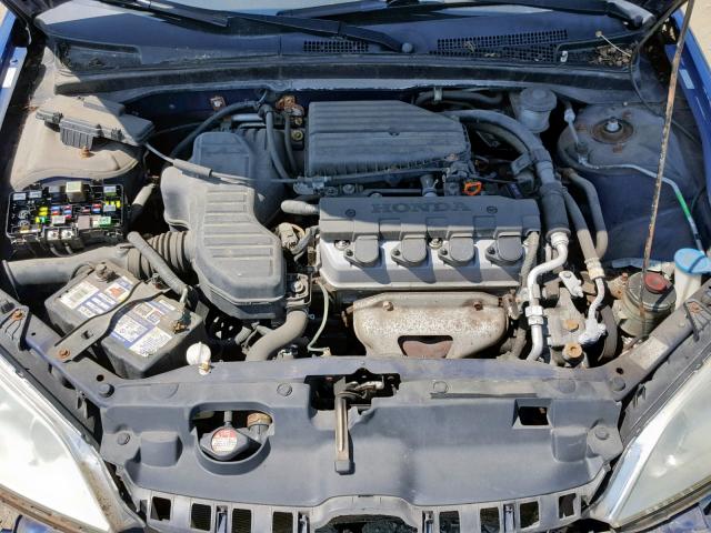 2HGES163X4H592565 - 2004 HONDA CIVIC DX V BLUE photo 7