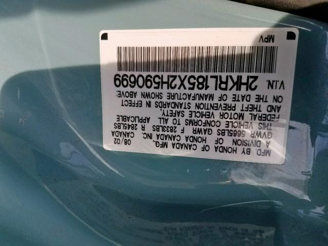 2HKRL185X2H590699 - 2002 HONDA ODYSSEY LX BLUE photo 10