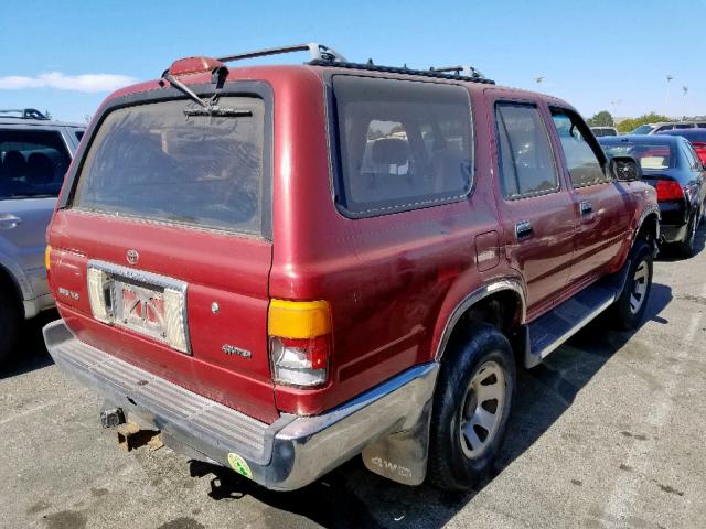 JT3VN39W1R0142147 - 1994 TOYOTA 4RUNNER VN RED photo 4