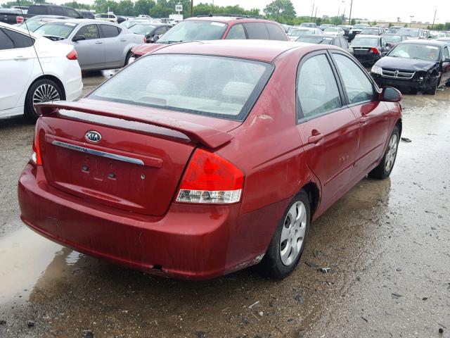 KNAFE121785510753 - 2008 KIA SPECTRA EX RED photo 4