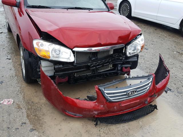 KNAFE121785510753 - 2008 KIA SPECTRA EX RED photo 9