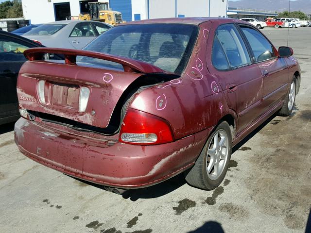 3N1BB51D91L129797 - 2001 NISSAN SENTRA SE RED photo 4