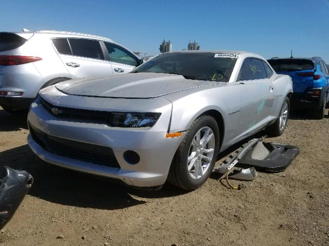 2G1FA1E38F9161834 - 2015 CHEVROLET CAMARO LS SILVER photo 2