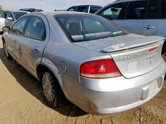 1C3AL56R24N252134 - 2004 CHRYSLER SEBRING LX SILVER photo 3