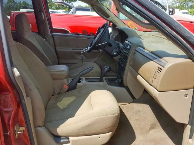 1J4GX48S34C277103 - 2004 JEEP GRAND CHER 红色 照片 5