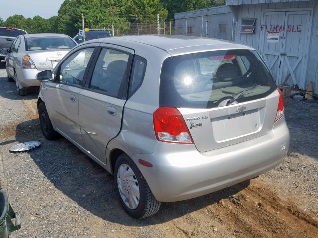 KL1TD62625B327282 - 2005 CHEVROLET AVEO BASE SILVER photo 3