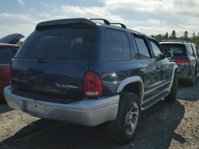 1B8HS58N52F171087 - 2002 DODGE DURANGO SL BLUE photo 4