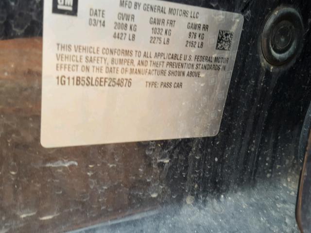 1G11B5SL6EF254876 - 2014 CHEVROLET MALIBU LS 黑色 照片 10