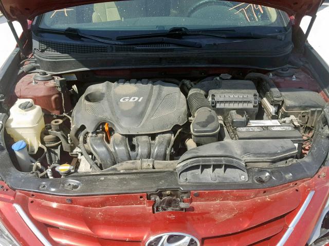 5NPEB4AC1BH047799 - 2011 HYUNDAI SONATA GLS RED photo 7