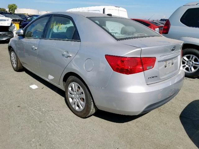 KNAFU4A24C5505176 - 2012 KIA FORTE EX SILVER photo 3