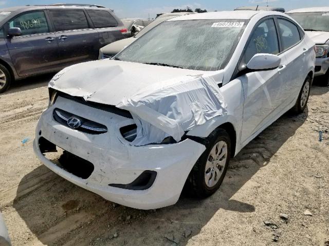 KMHCT4AE9GU996449 - 2016 HYUNDAI ACCENT SE WHITE photo 2