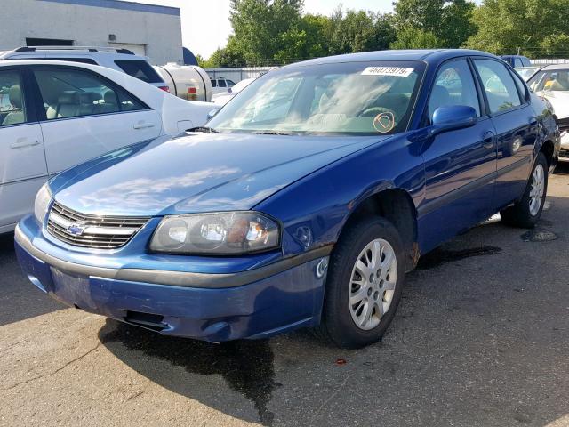 2G1WF52EX39243476 - 2003 CHEVROLET IMPALA BLUE photo 2