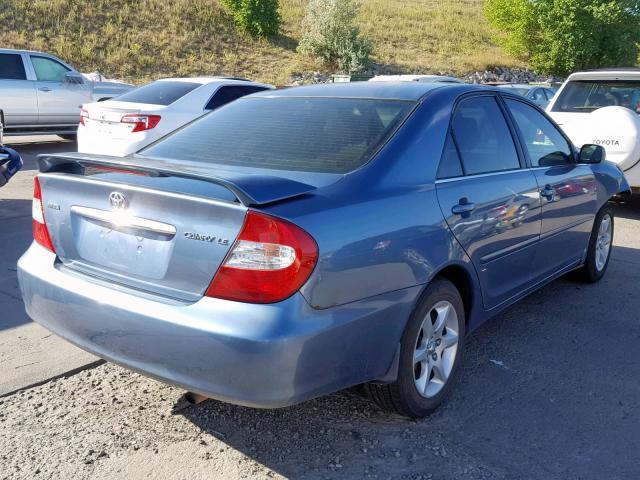 4T1BE30K82U502873 - 2002 TOYOTA CAMRY LE BLUE photo 4
