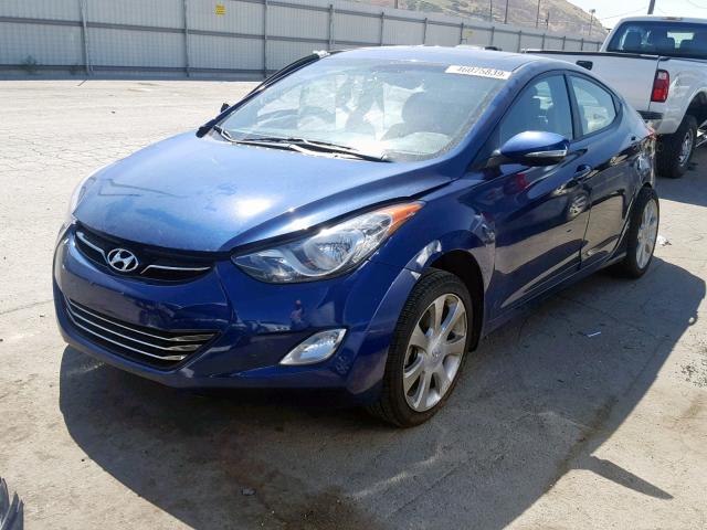 KMHDH4AE2DU694244 - 2013 HYUNDAI ELANTRA GL BLUE photo 2