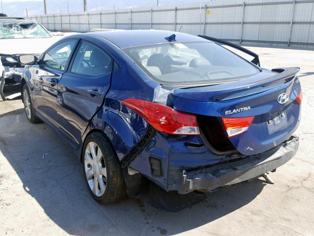 KMHDH4AE2DU694244 - 2013 HYUNDAI ELANTRA GL BLUE photo 3