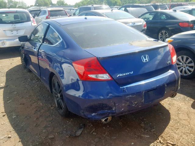 1HGCS2B85BA001651 - 2011 HONDA ACCORD EXL BLUE photo 3