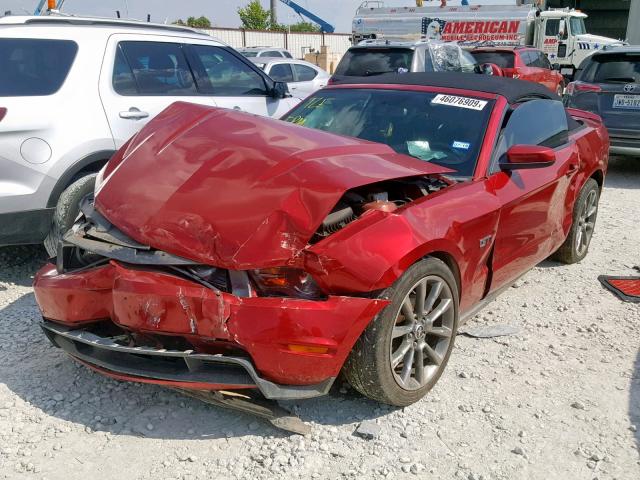 1ZVBP8FH2A5116821 - 2010 FORD MUSTANG GT RED photo 2
