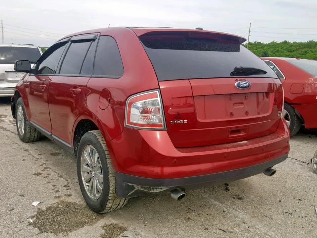 2FMDK48C79BA95407 - 2009 FORD EDGE SEL RED photo 3