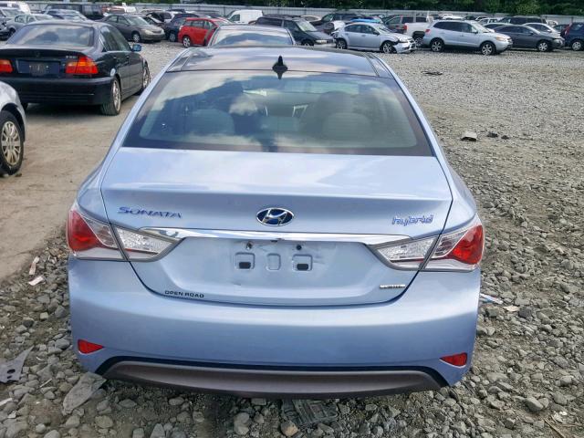 KMHEC4A44DA068321 - 2013 HYUNDAI SONATA HYB BLUE photo 9