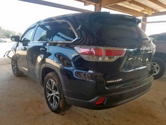 5TDKKRFH2GS150106 - 2016 TOYOTA HIGHLANDER BLACK photo 3